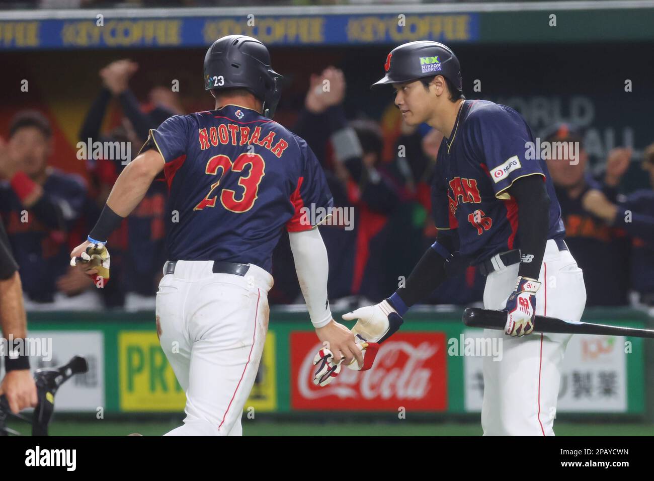 Tokyo, Japan. 12th Mar, 2023. (L to R) Lars Nootbaar, Shohei