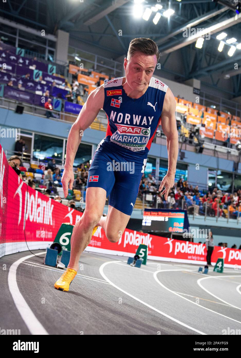 Karsten Warholm of Norway competing in the men’s 400m semifinal at the