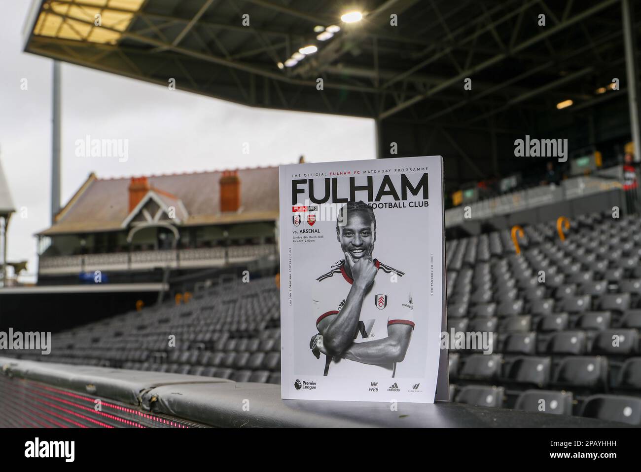 Craven Cottage, Fulham, London, UK. 12th Mar, 2023. Premier League Football, Fulham versus Arsenal; Matchday programme Credit: Action Plus Sports/Alamy Live News Stock Photo