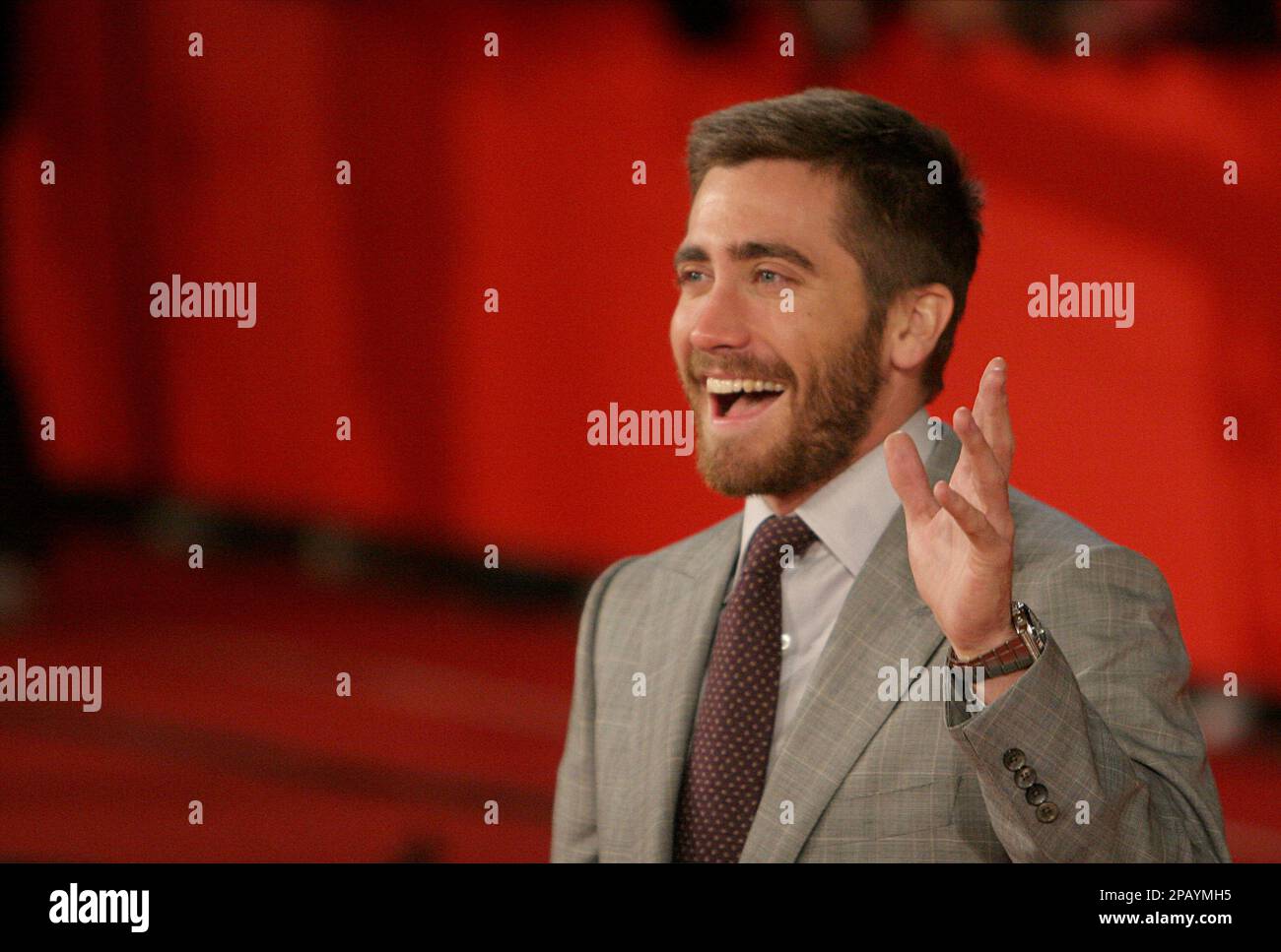 U.S. actor Jake Gyllenhaal smiles before the screening of the movie ...