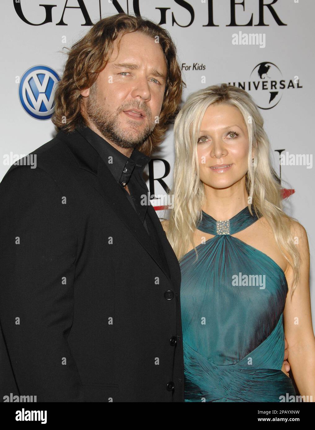 Actor Russell Crowe and wife actress Danielle Spencer attend the world