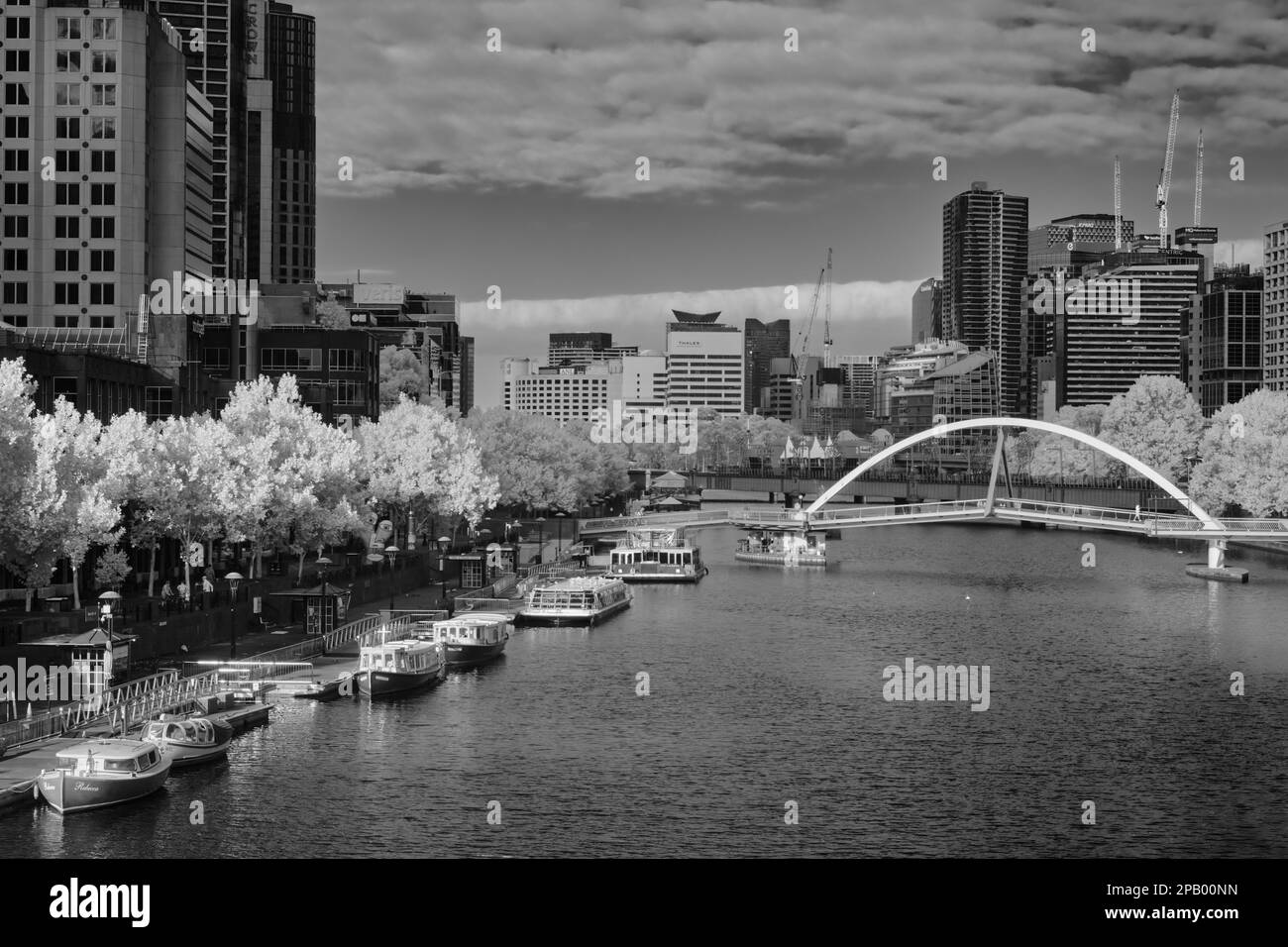 Infrared Down The River Stock Photo