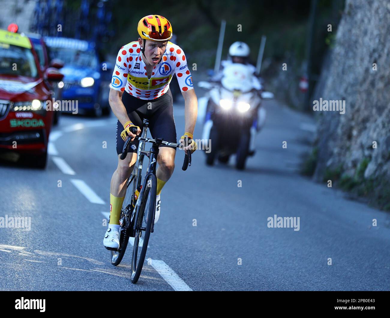 Denmark's Gregaard Jonas Wilsly of Uno-X pro cycling team pictured in action during stage 8, the final stage of the 81st edition of the Paris-Nice eight days cycling race, 118,4km from and to Nice, France, Sunday 12 March 2023. BELGA PHOTO DAVID PINTENS Credit: Belga News Agency/Alamy Live News Stock Photo