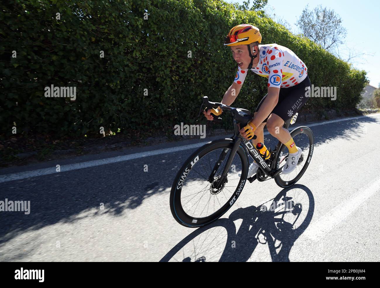 Denmark's Gregaard Jonas Wilsly of Uno-X pro cycling team pictured in action during stage 8, the final stage of the 81st edition of the Paris-Nice eight days cycling race, 118,4km from and to Nice, France, Sunday 12 March 2023. BELGA PHOTO DAVID PINTENS Credit: Belga News Agency/Alamy Live News Stock Photo