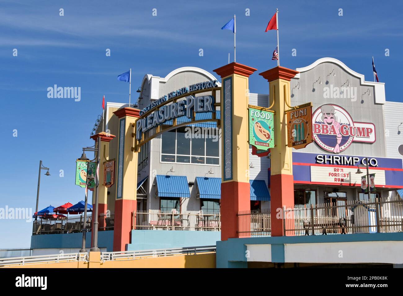 Galveston, Texas, USA February 2023 Entrance to the historic pier on