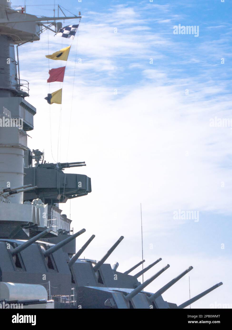 Battleship USS North Carolina docked at Wilmington, NC. Showing partial
