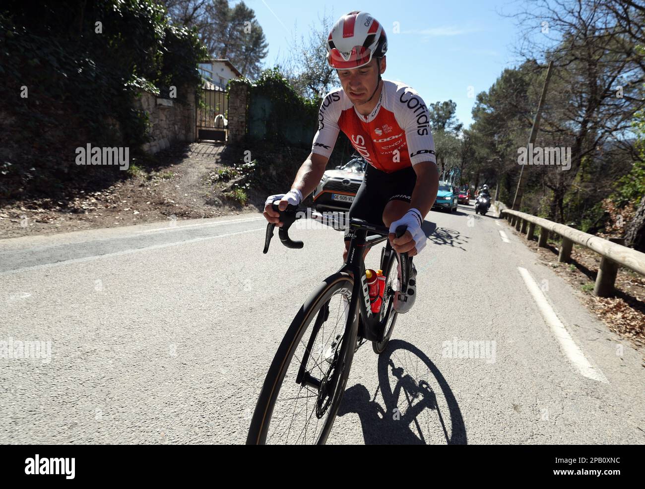 French Bryan Coquard of Cofidis pictured in action during stage 8, the final stage of the 81st edition of the Paris-Nice eight days cycling race, 118,4km from and to Nice, France, Sunday