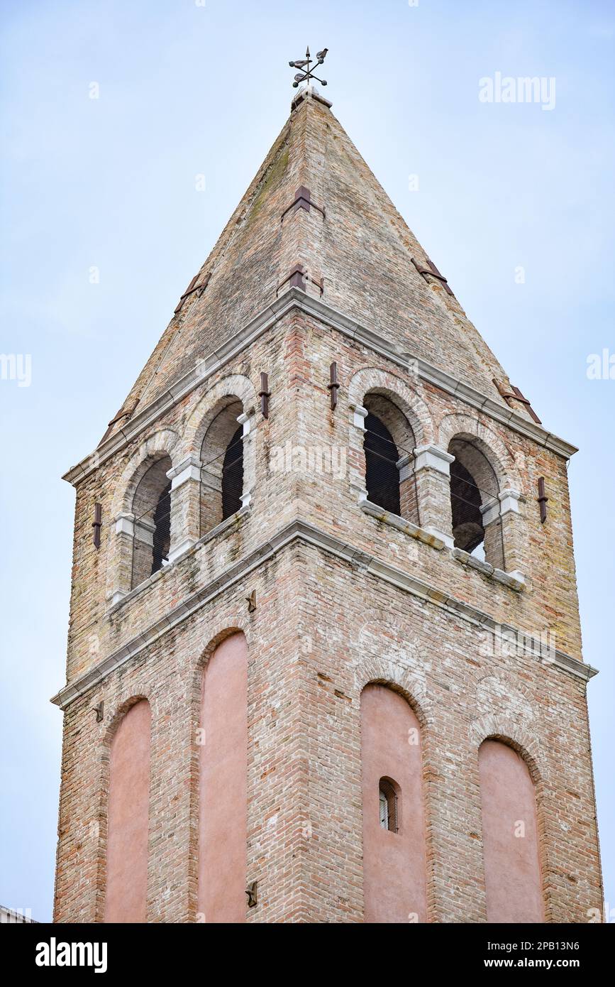 Venice, Italy - 14 Nov, 2022: Bell tower of the Chiesa di San Vidal Stock Photo
