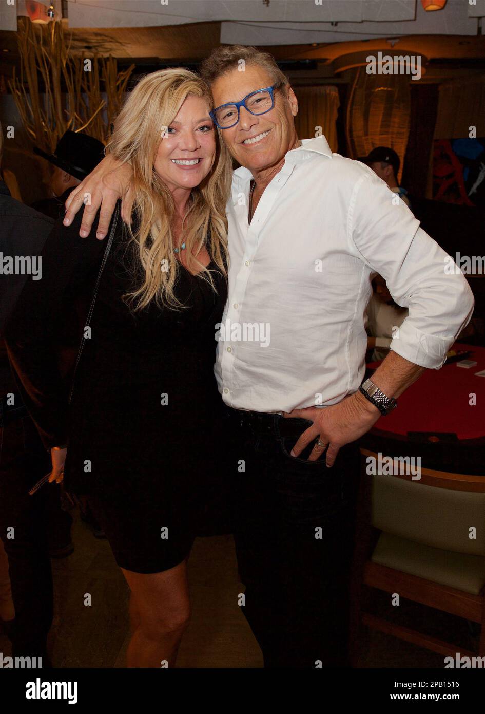 Miami, USA. 11th Mar, 2023. MIAMI Beach, FLORIDA MARCH 11: Steven Bauer  with fiancee Jennifer Brenon attends seen at 'ALL IN' Celebrity Charity  Poker Night to Benefit Silent Victims of Crime at