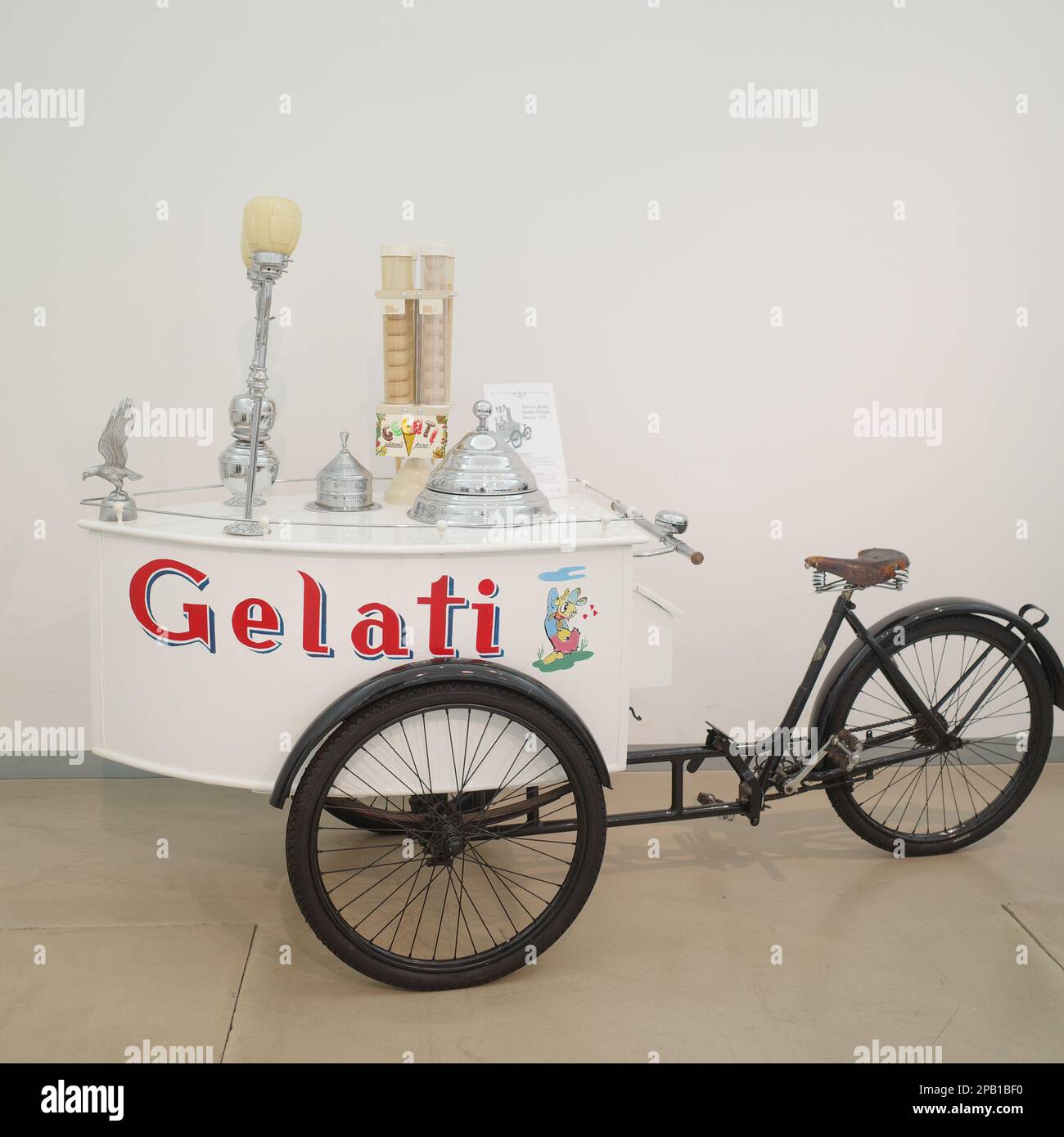 Bologna, Italy 18 Nov, 2022 Traditional Gelato machinery at the