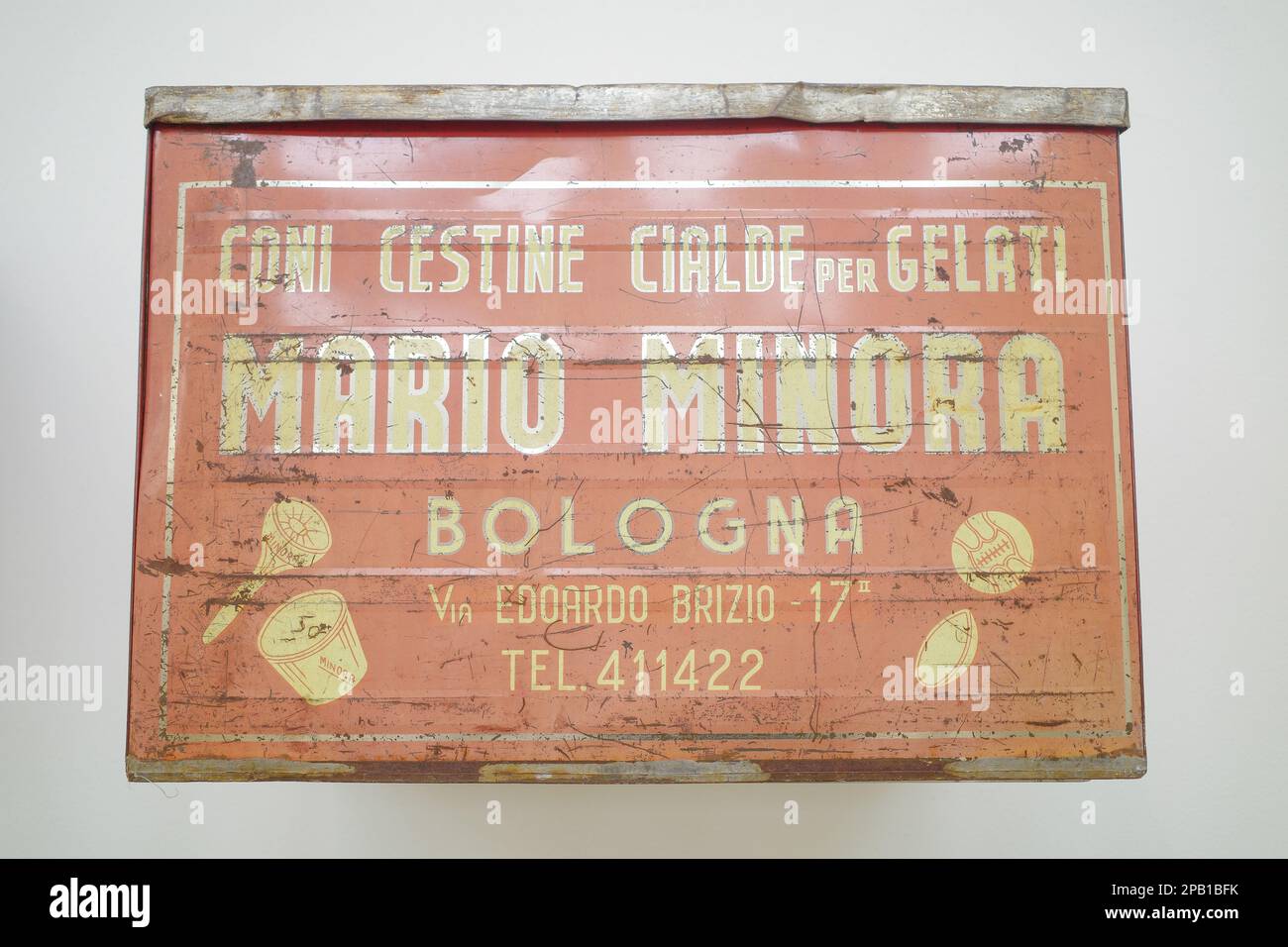 Bologna, Italy 18 Nov, 2022 Traditional Gelato advertising at the