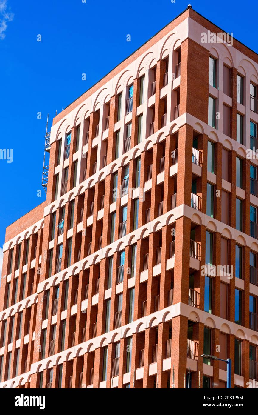 Mulbury City apartment block under construction, March 2023.  Oldham Road, New Cross, Manchester, England, UK Stock Photo