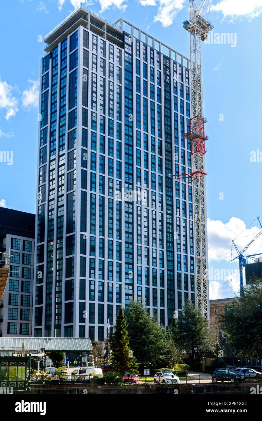 The Union Living apartment block (under construction), St. John's, Manchester, England, UK Stock Photo