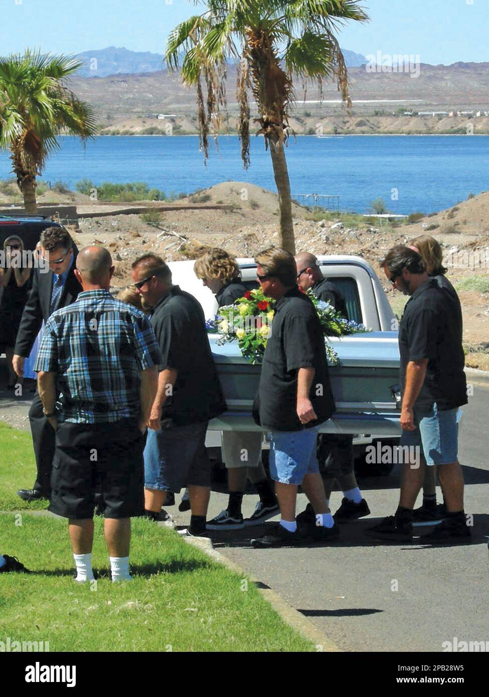 Pallbearers carry the casket of Aaron Evans at Lake Havasu Memorial Gardens  in Lake Havasu City, Ariz. on Sunday, Sept. 23, 2007. The 14-year-old, who  died Sept. 17, was infected with an