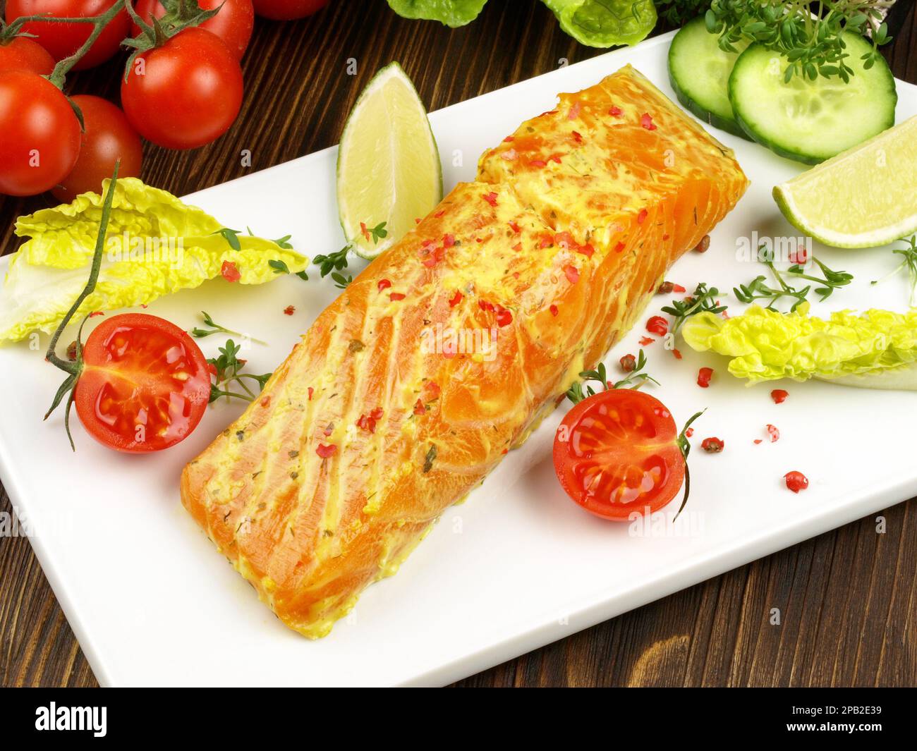 Marinated Salmon - Fish Fillet Stock Photo - Alamy