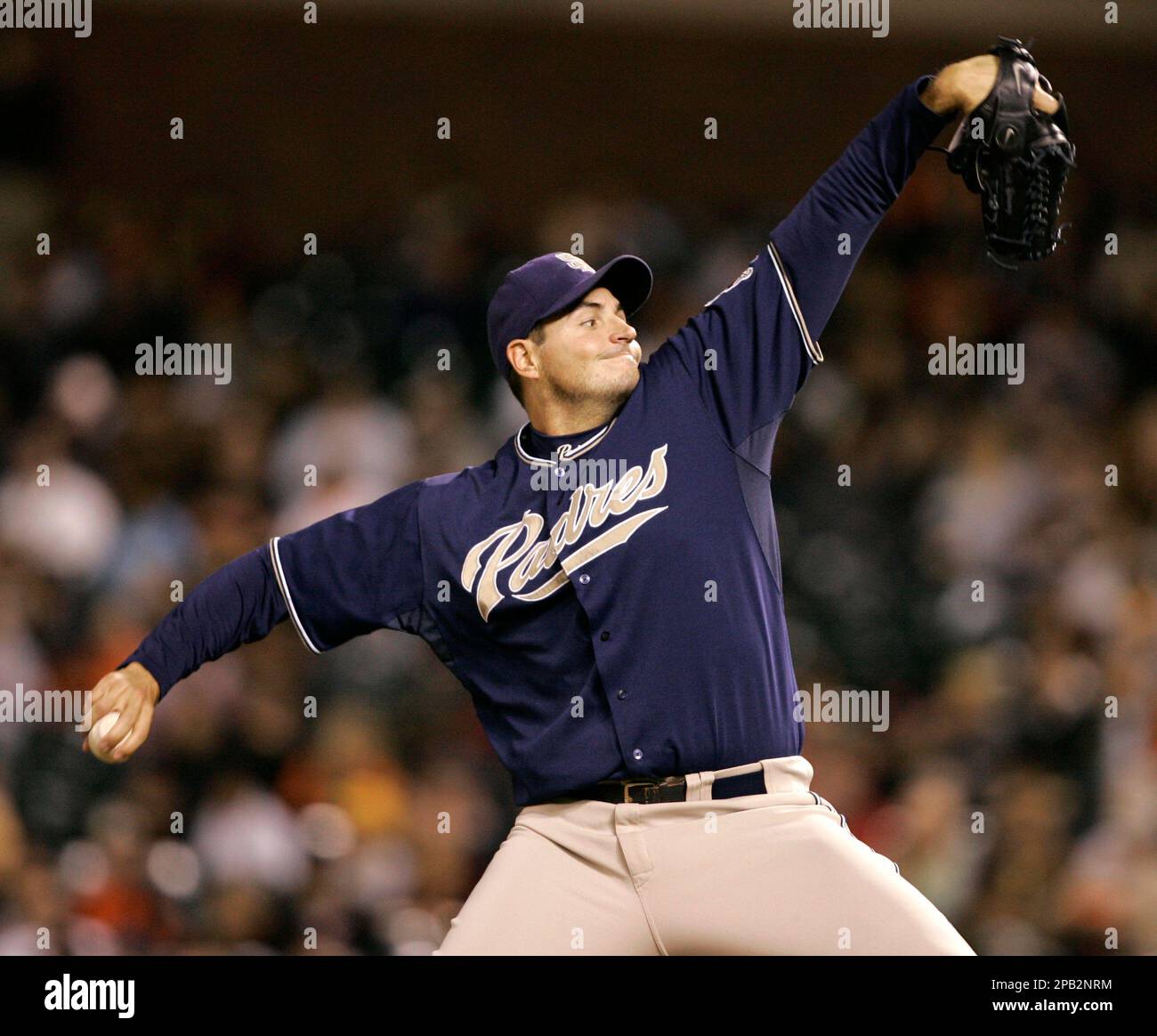 San Diego Padres pitcher Chris Young throws against the San Francisco ...