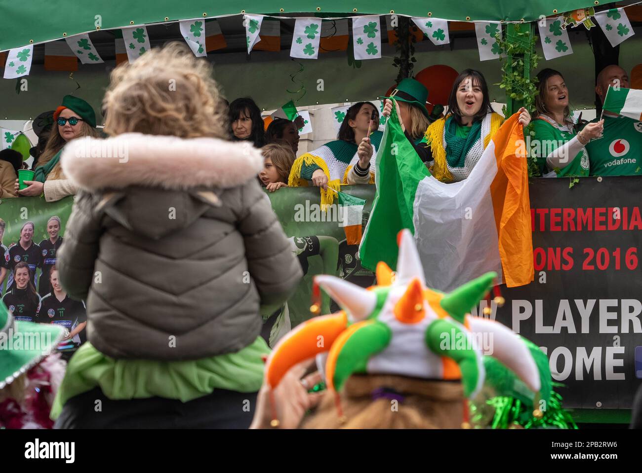 Jeff Moore - The St Patrick’s Day Festival parade in London. 12/03/2023 Stock Photo