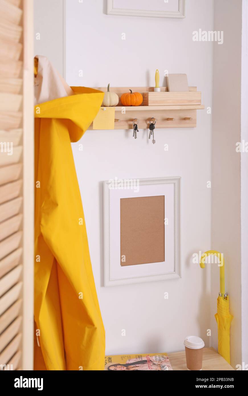 Modern hallway interior with stylish furniture and key holder Stock Photo Alamy