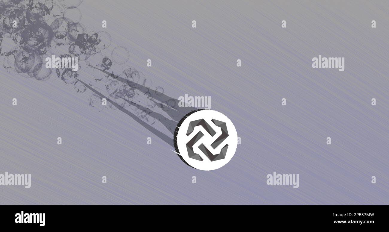 March 13th 23. Illustration of the crypto crash of the asset token BTM coin  coin falls with fire and smoke. Depeg of Bytom Stock Photo - Alamy