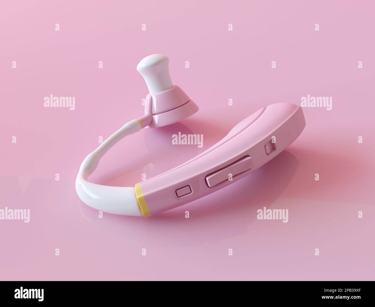 Behind the Ear Hearing Aid 3d illustration render. Aid Medical