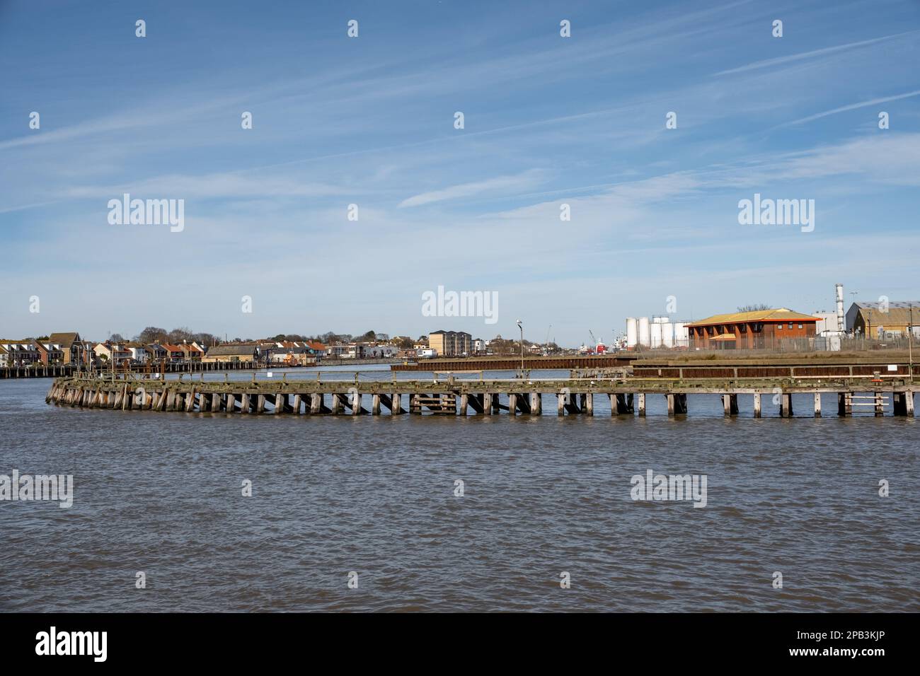The entrance to Gorleston On Sea and Great Yarmouth riverside docks and
