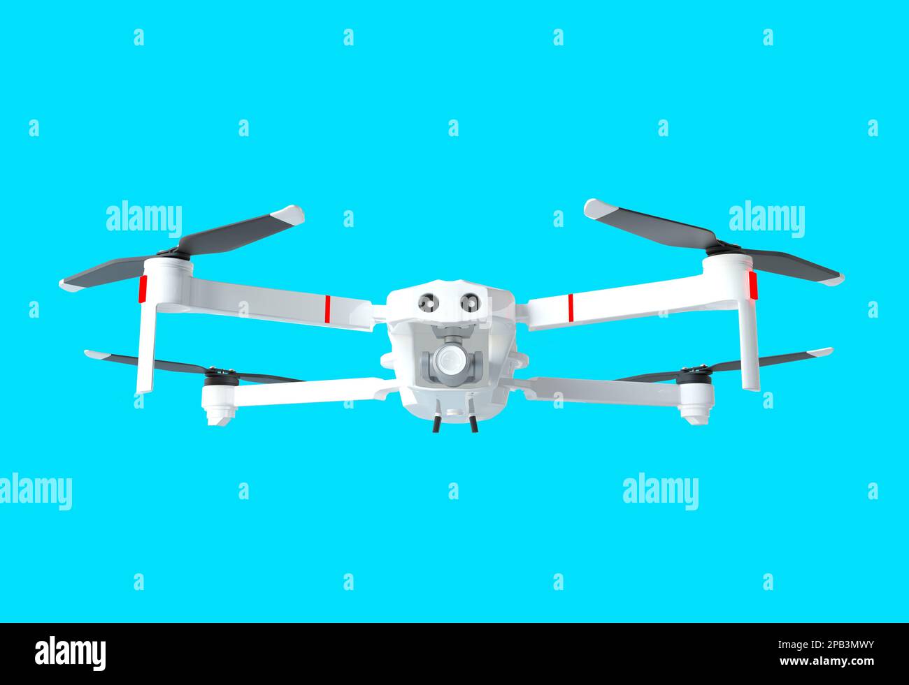 Remote control air drone. Dron flying with small action video camera ...