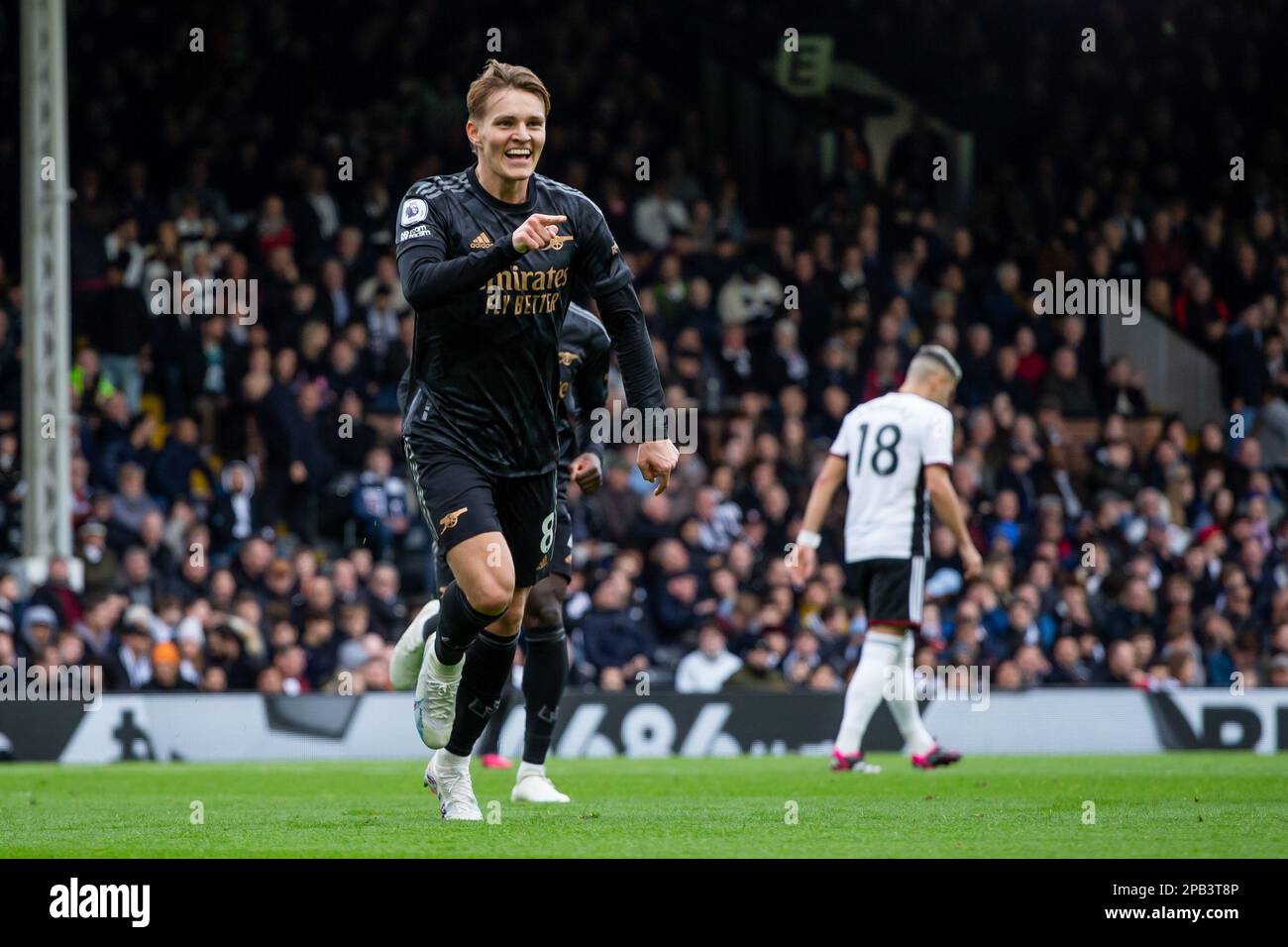 during the Premier League match between Fulham and Arsenal at Craven Cottage, London on Sunday 12th March 2023. (Photo: Federico Guerra Maranesi | MI News) Credit: MI News & Sport /Alamy Live News Stock Photo