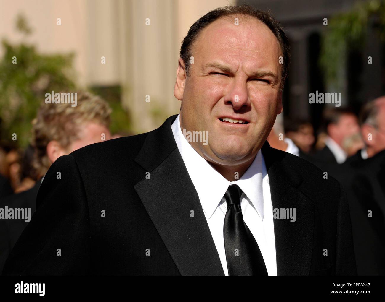 Actor James Gandolfini arrives for the 59th Primetime Emmy Awards