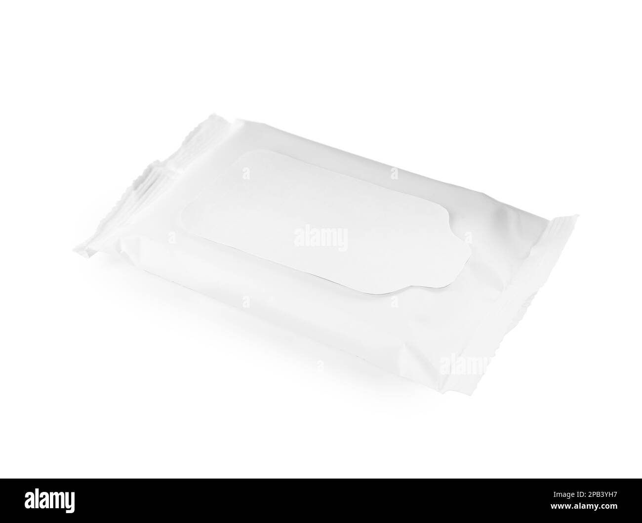 Wet wipes flow pack isolated on white Stock Photo - Alamy