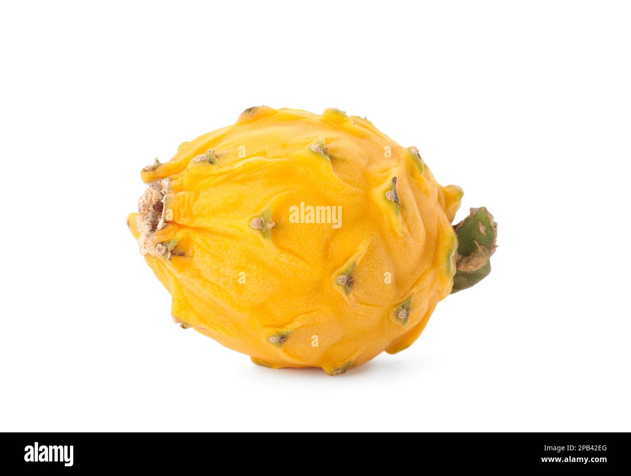 Delicious yellow dragon fruit (pitahaya) isolated on white Stock Photo