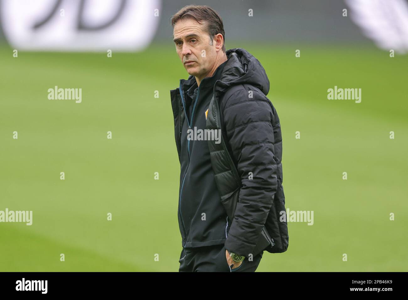 Julen Lopetegui manager of Wolverhampton Wanderers arrives ahead of the Premier League match Newcastle United vs Wolverhampton Wanderers at St. James's Park, Newcastle, United Kingdom, 12th March 2023  (Photo by Mark Cosgrove/News Images) Stock Photo