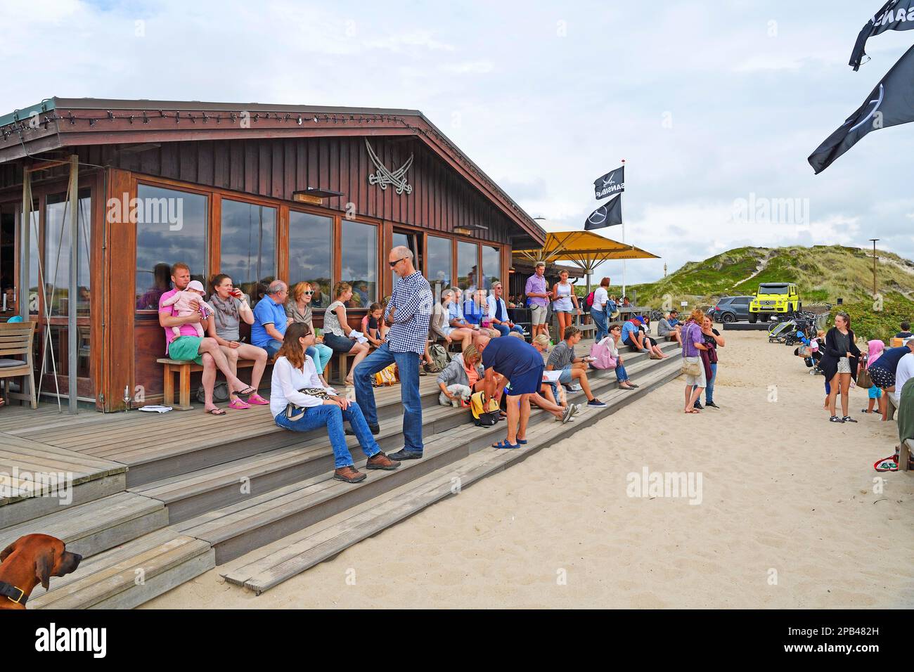 Cult restaurant Sansibar in the dunes of Rantum, Sylt, North Frisian Islands, North Frisia, Schleswig-Holstein, Germany, Europe Stock Photo