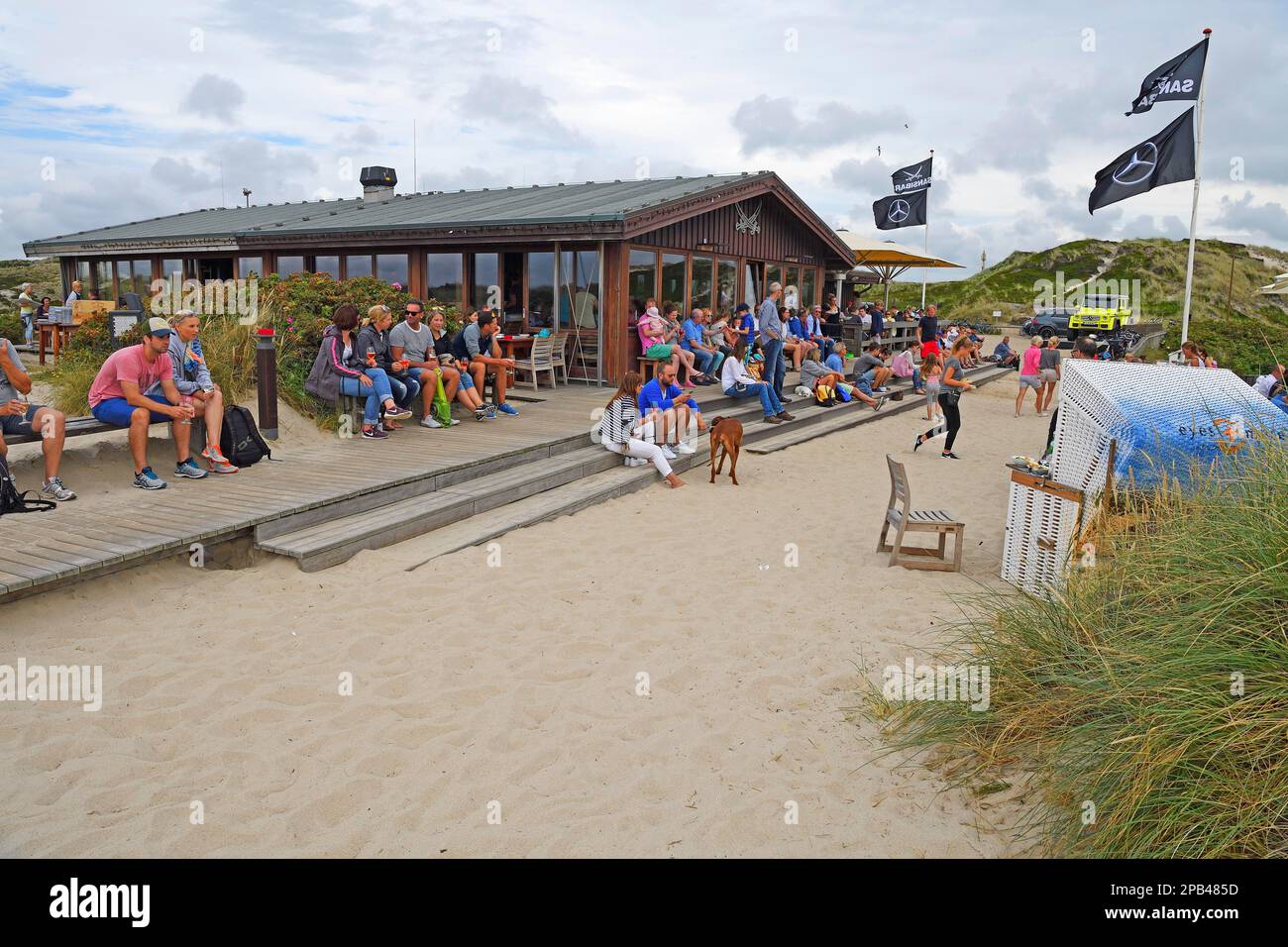 Cult restaurant Sansibar in the dunes of Rantum, Sylt, North Frisian Islands, North Frisia, Schleswig-Holstein, Germany, Europe Stock Photo