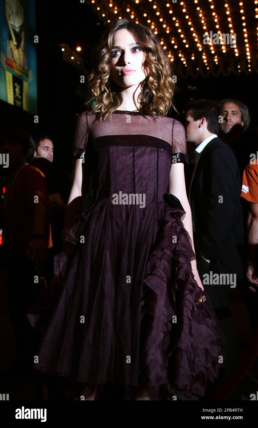 Actor Keira Knightley arrives for the screening of 'Atonement' at the