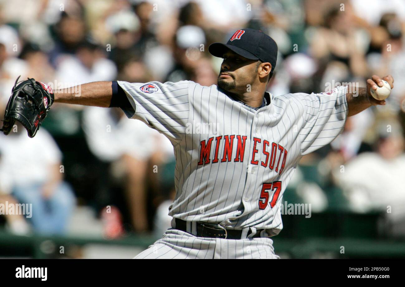Minnesota Twins pitcher Johan Santana throws during the second inning