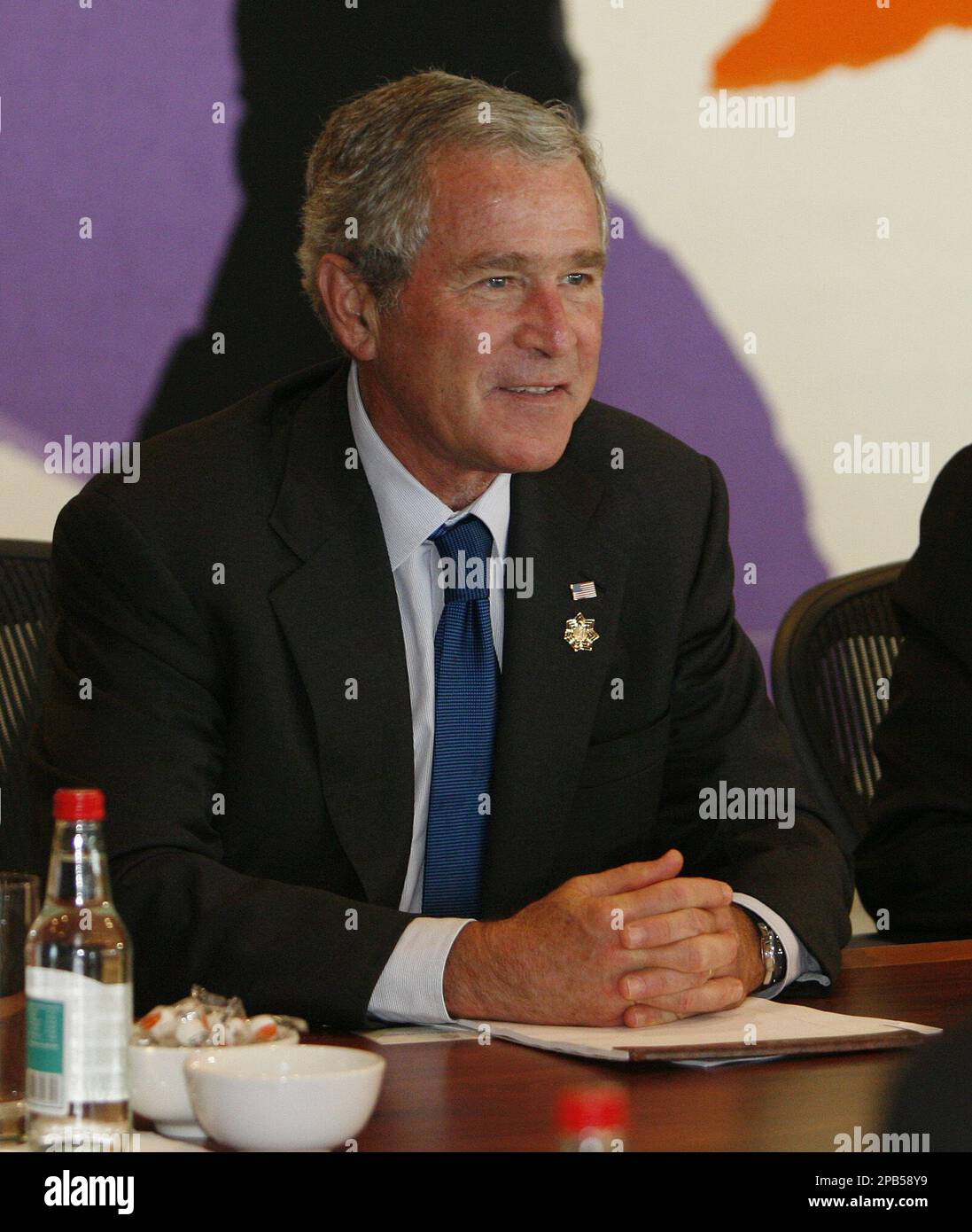 U.S. President George W. Bush is seated for the APEC Business Advisory ...