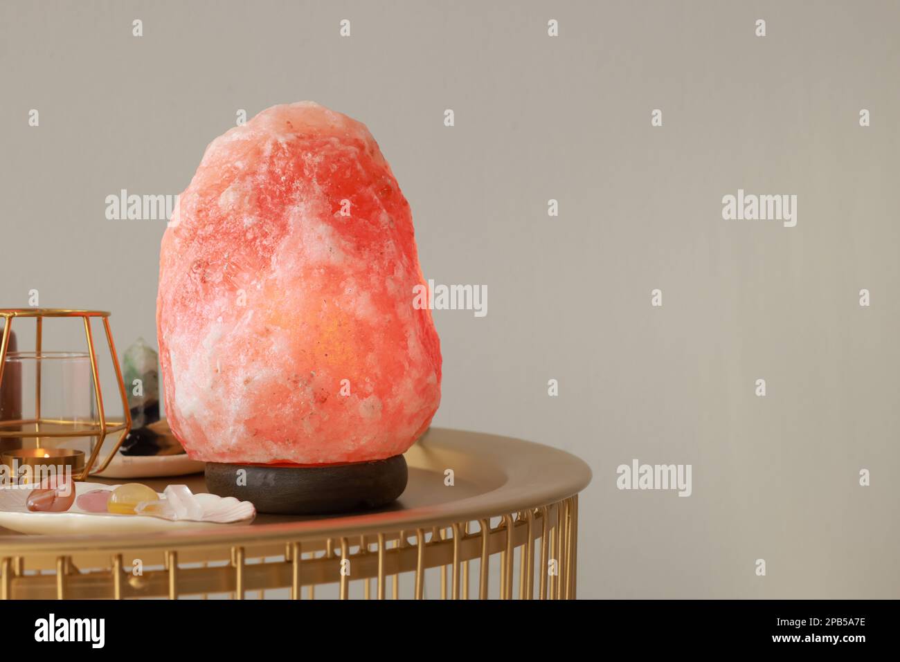Crystal Himalayan Night Light Candle Holder Natural Salt Rock Tea Light Air Purifying Table Lamp