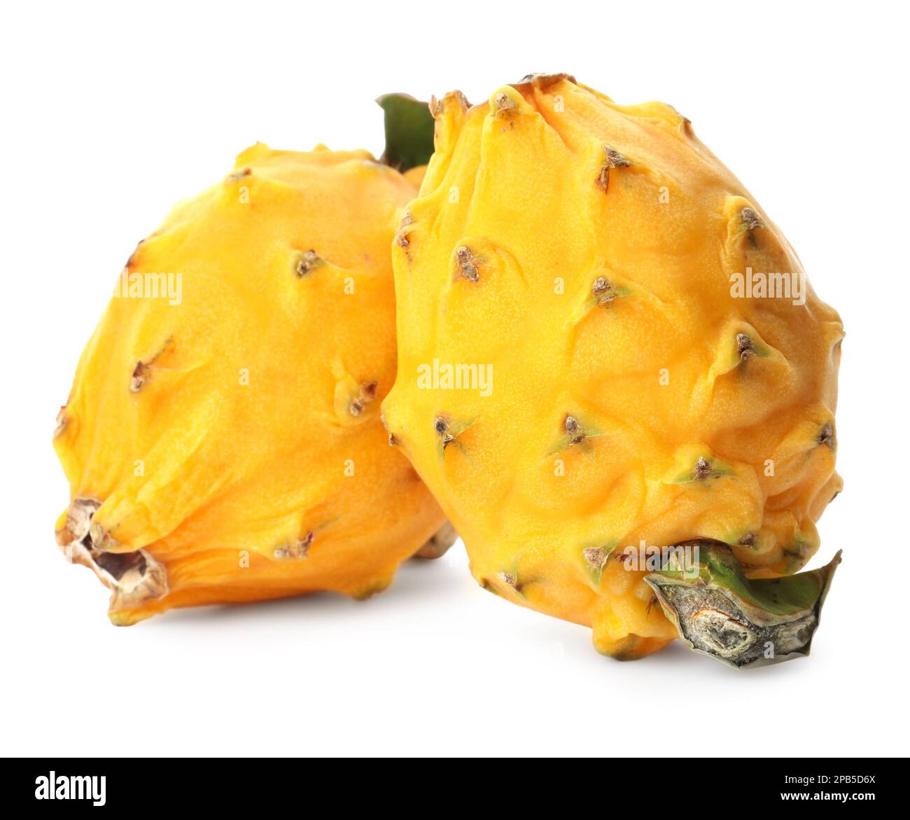 Delicious yellow dragon fruits (pitahaya) on white background Stock ...
