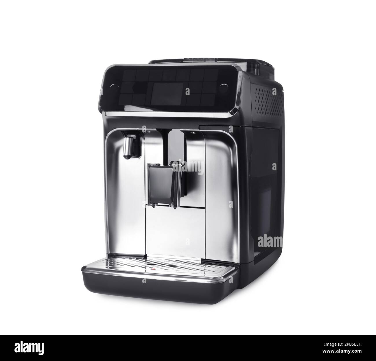 Modern electric coffee machine isolated on white Stock Photo Alamy