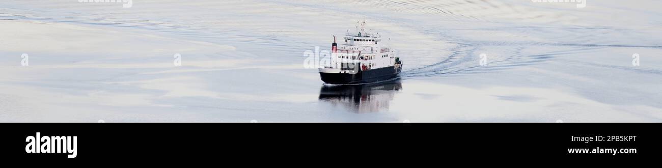 Ferry arriving at Gourock from Dunoon in Scotland Stock Photo