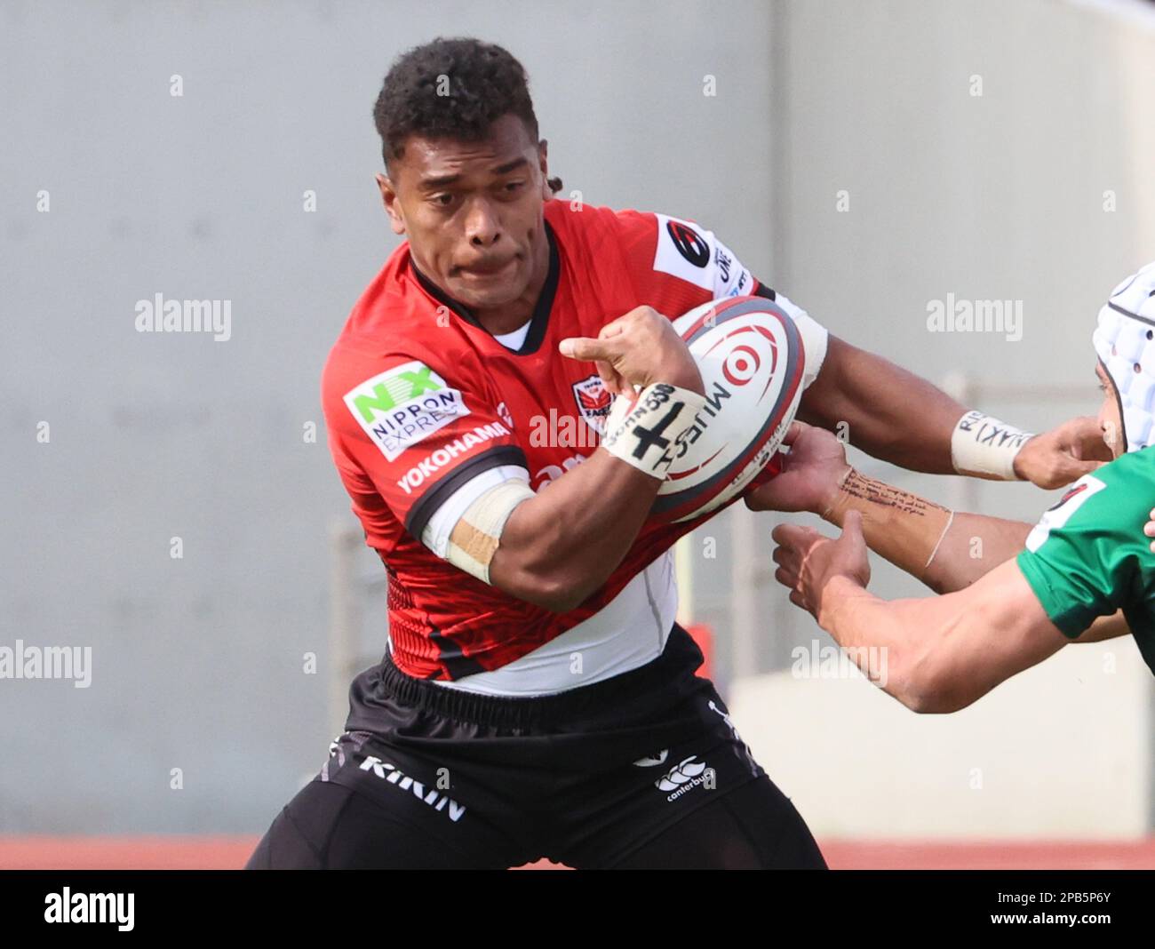 Canon Eagles' Inoke Burua during the Japan Rugby League One 2023