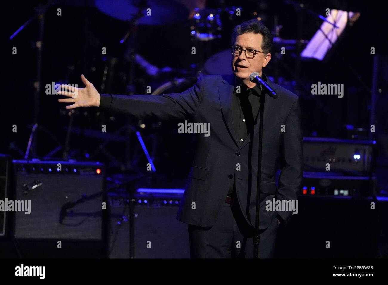 Stephen Colbert appears onstage at the 7th annual Love Rocks NYC ...