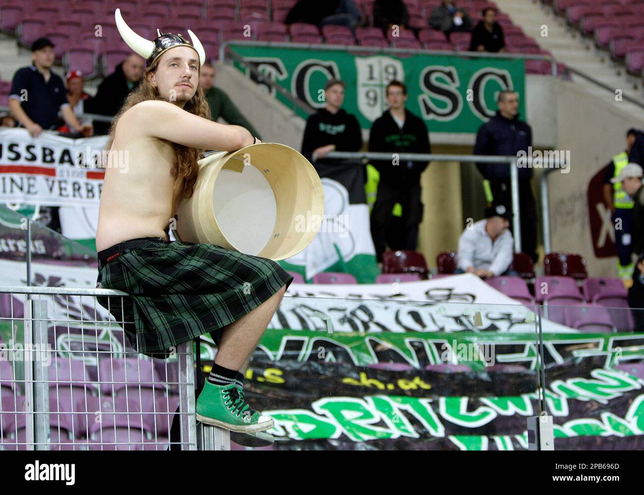 A supporter of Ried shows his disappointment during a UEFA Cup