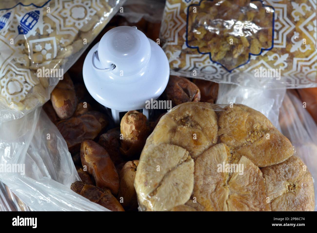 Cairo, Egypt, March 12 2023 Ramadan dried fruits Yameesh of dried