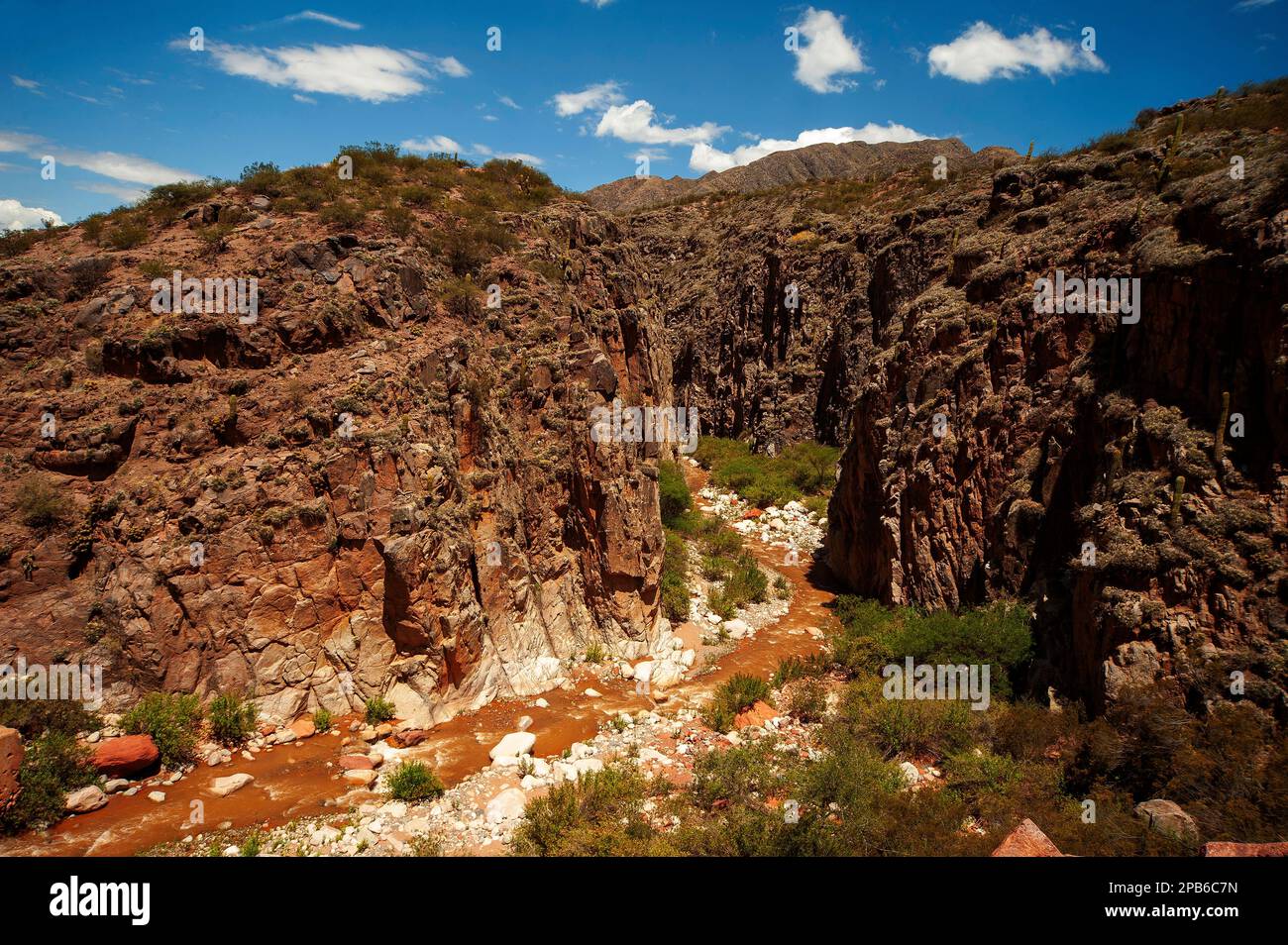 Cuesta de Miranda near Chilecito as seen from the Fight Bridge, with ...