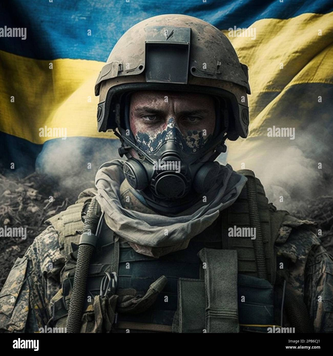 ukraine flag and soldier victory. Ukrainian military Stock Photo - Alamy