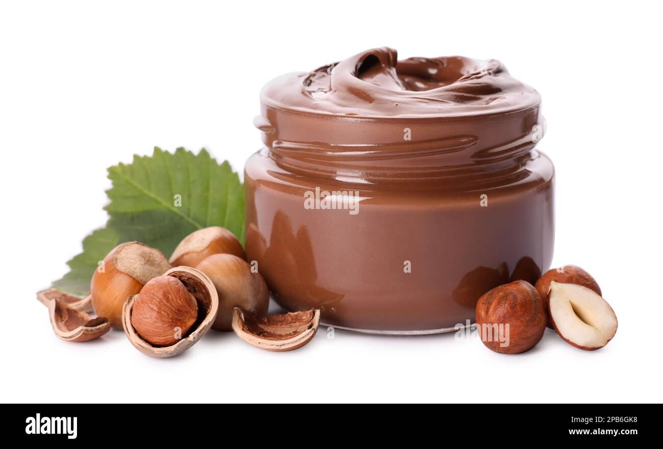 Chocolate spread jar isolated Cut Out Stock Images & Pictures - Alamy