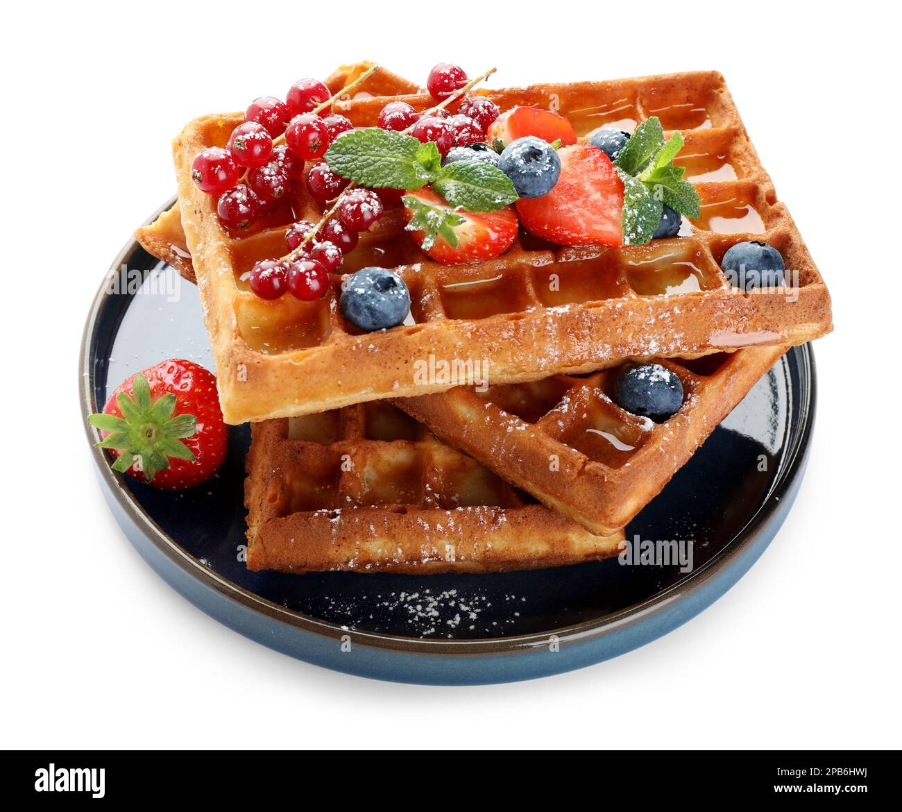Traditional belgian waffles berries Cut Out Stock Images & Pictures - Alamy