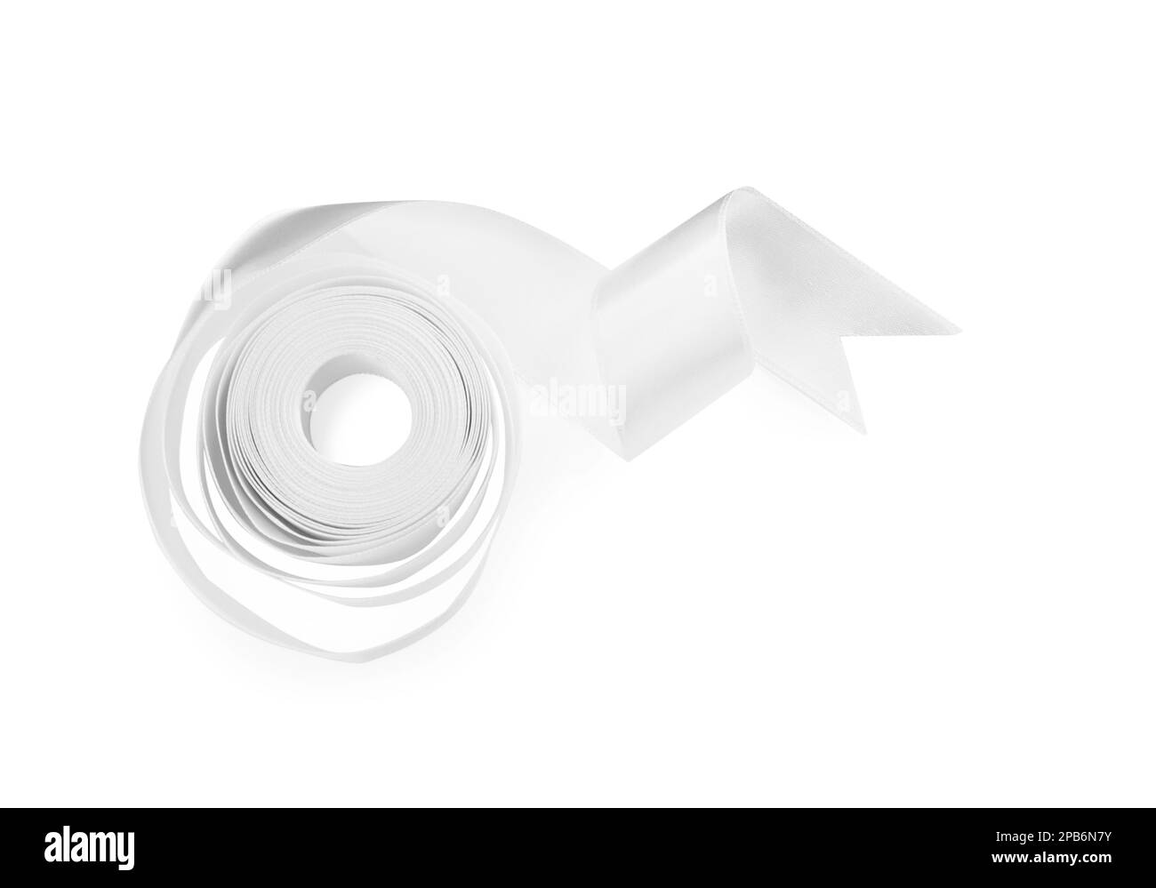 Satin ribbon on white background, top view Stock Photo - Alamy