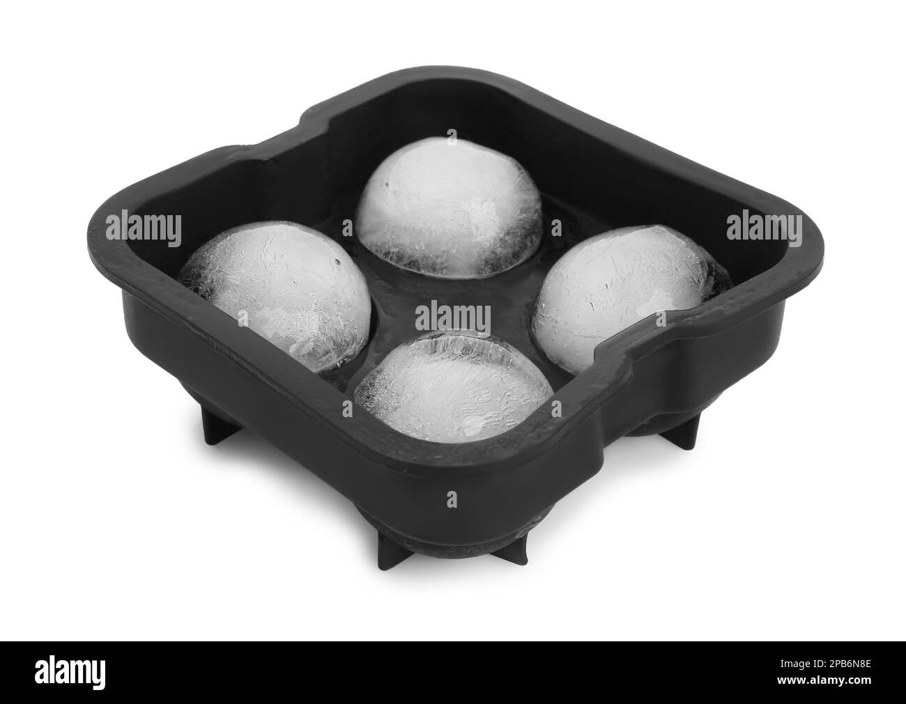 Frozen ice balls in mold on white background Stock Photo Alamy